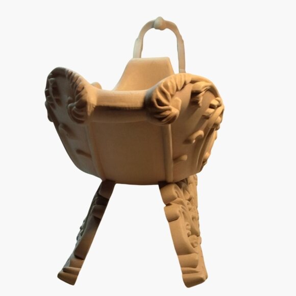 Ornate Victorian Sleigh Planter Floral Centerpiece Vintage 13 inch - Picture 9 of 12